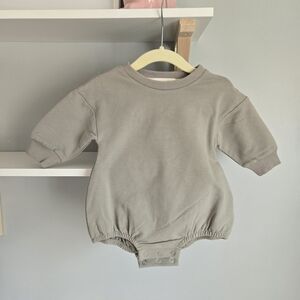 Organic Cotton Sage Baby Romper 3-6M